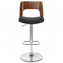 Taburete Auténtico Cuero Madera - Carmen Negro