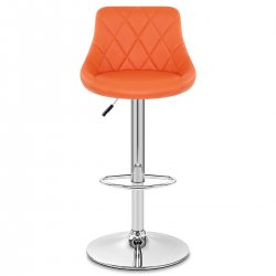 Taburete Polipiel Cromo - Stitch Negro