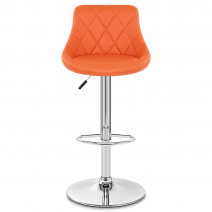 Taburete Polipiel Cromo - Stitch Naranja