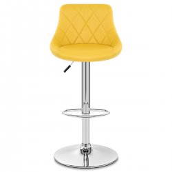 Taburete Polipiel Cromo - Stitch Negro