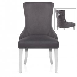 Silla Terciopelo Cromo - Fontaine Gris