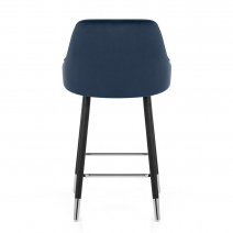 Taburete Terciopelo Madera - Glam Azul
