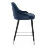 Taburete Terciopelo Madera - Glam Azul