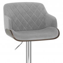 Taburete Terciopelo Cromo - Dakota Gris