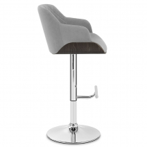 Taburete Terciopelo Cromo - Dakota Gris