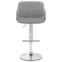 Taburete Terciopelo Cromo - Dakota Gris