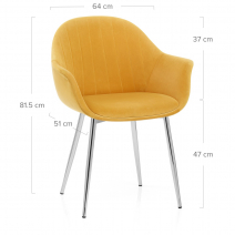 Silla Terciopelo Cromo - Flare Amarillo