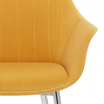 Silla Terciopelo Cromo - Flare Amarillo