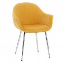 Silla Terciopelo Cromo - Flare Amarillo