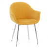 Silla Terciopelo Cromo - Flare Amarillo