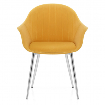 Silla Terciopelo Cromo - Flare Amarillo