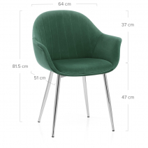 Silla Terciopelo Cromo - Flare Verde