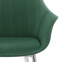 Silla Terciopelo Cromo - Flare Verde