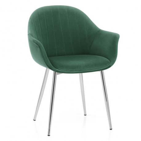Silla Terciopelo Cromo - Flare Verde