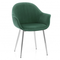 Silla Terciopelo Cromo - Flare Verde