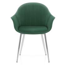 Silla Terciopelo Cromo - Flare Verde
