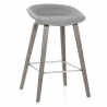 Taburete Terciopelo Madera - Epic Gris