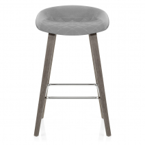 Taburete Terciopelo Madera - Epic Gris