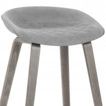 Taburete Terciopelo Madera - Epic Gris