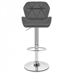 Taburete Polipiel Cromado - Diamond Negro