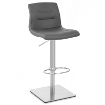 Taburete Cuero Auténtico Satinado - Paraíso Deluxe Gris