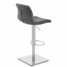 Taburete Cuero Auténtico Satinado - Paraíso Deluxe Gris