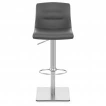 Taburete Cuero Auténtico Satinado - Paraíso Deluxe Gris