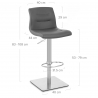 Taburete Cuero Auténtico Satinado - Paraíso Deluxe Gris