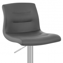 Taburete Cuero Auténtico Satinado - Paraíso Deluxe Gris
