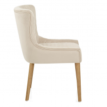 Silla Terciopelo Madera - City Crema