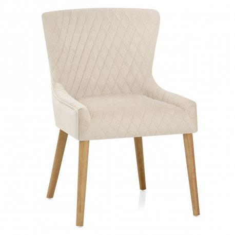 Silla Terciopelo Madera - City Crema