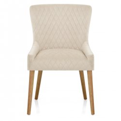 Silla Terciopelo Madera - City Crema