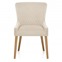 Silla Terciopelo Madera - City Crema