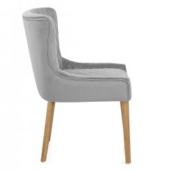 Silla Terciopelo Madera - City Crema