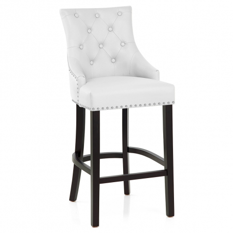 Taburete Cuero Regenerado - Ascot Blanco
