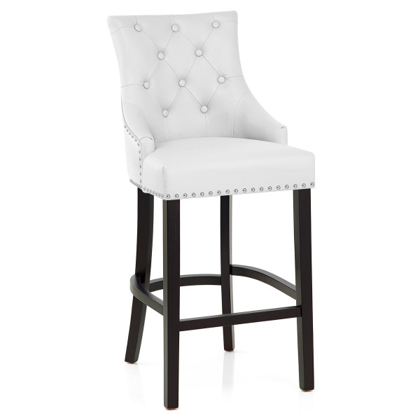 Taburete Cuero Regenerado - Ascot Blanco Taburete Cuero Regenerado - Ascot Blanco