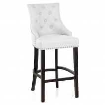 Taburete Cuero Regenerado - Ascot Blanco