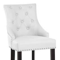 Taburete Cuero Regenerado - Ascot Blanco