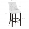 Taburete Cuero Regenerado - Ascot Blanco
