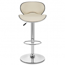 Taburete Polipiel Cromo - Félix Crema