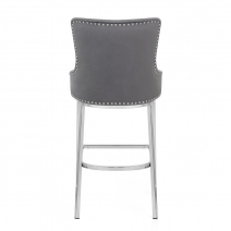 Taburete Terciopelo Cromo - Grange Gris