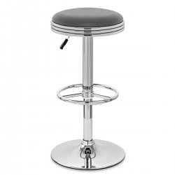 Taburete Polipiel Cromo - Java Gris