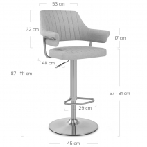 Taburete Tela Satinado - Skyline Gris