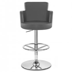 Taburete Cuero sintético Cromo - Castillo 