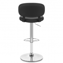 Taburete Polipiel Cromado - Edge Negro