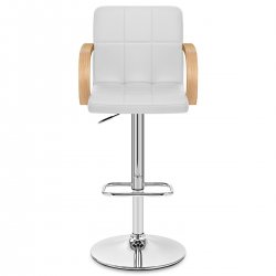 Taburete Polipiel Cromo - Burton Crema