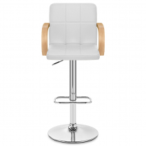 Taburete Polipiel Cromo - Burton Crema