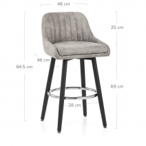 Taburete Ante Satinado - Hamilton Gris