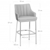 Taburete Polipiel Cromo - Orion Gris