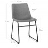 Silla Polipiel Metal - Bucket Gris
